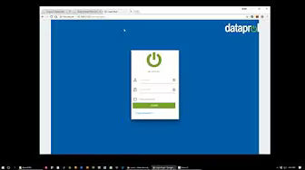 Login screen with Dataproud logo on a blue background