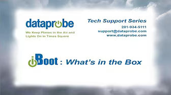 Advertisement for Dataprobe's Tech Support Series and iBoot product on a cloudy sky background.