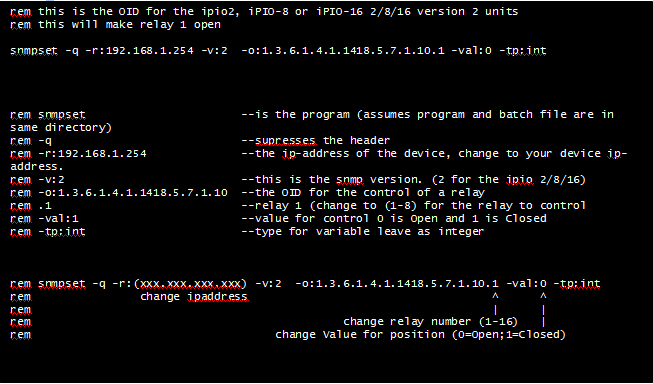SNMP Control Program Batch File.